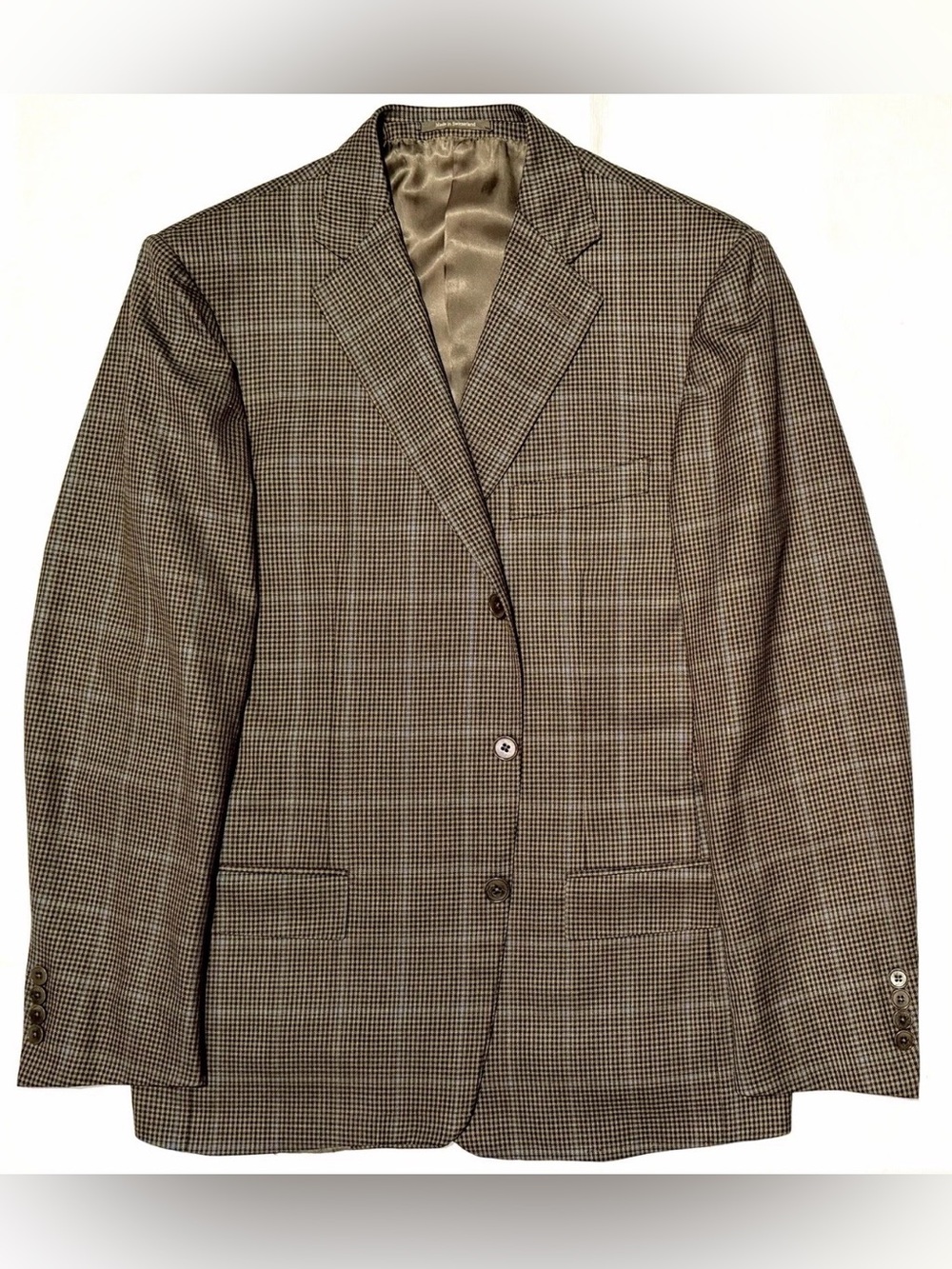 $2395 ERMENEGILDO ZEGNA TROFEO SPORT COAT JACKET 42 42R 42L GUNCHECK BROWN NAVY